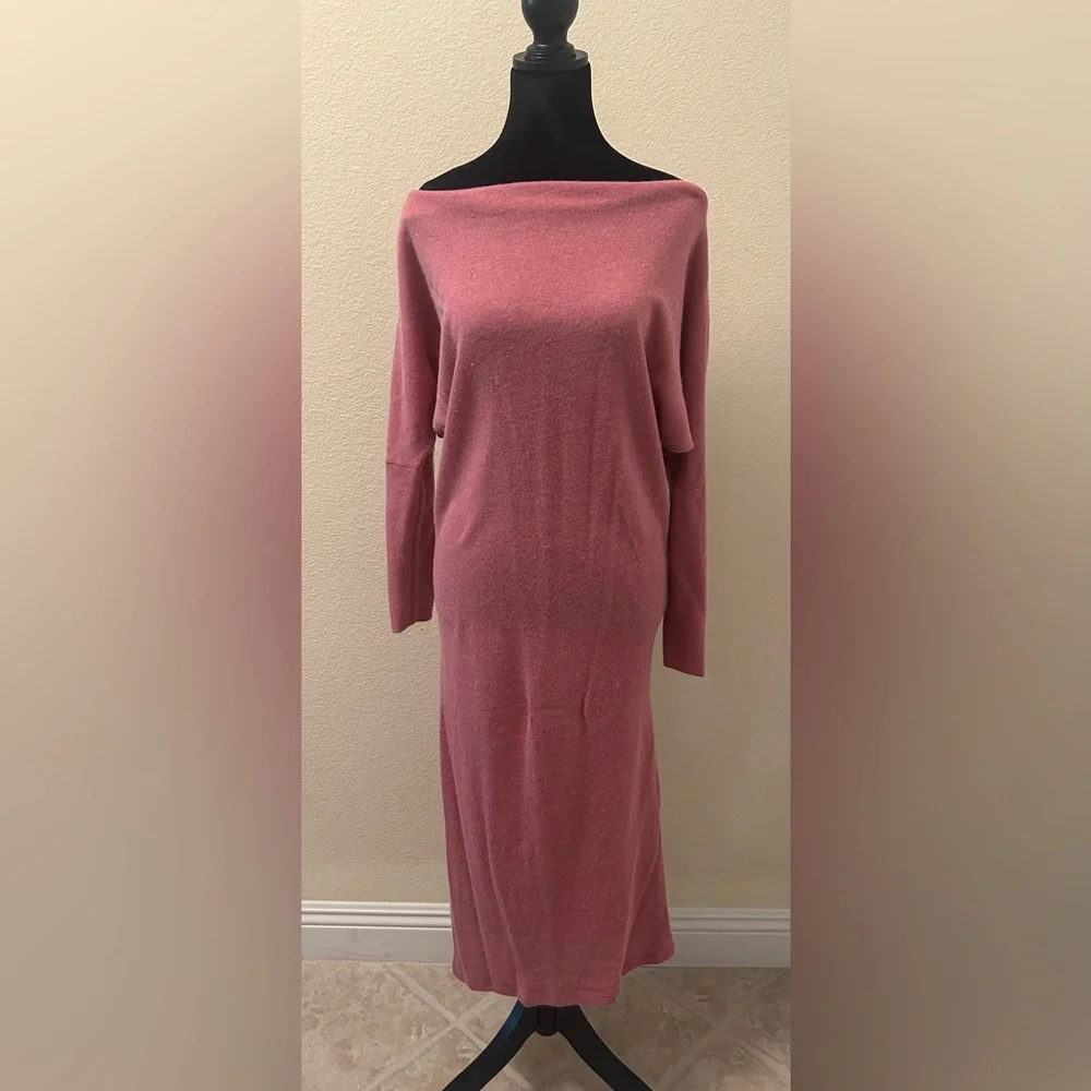 SOUVENIR- pink sweater half sleeve dress 80%POLYESTER 15%VISCOSA  5 %ELASTANE - Picture 3 of 8